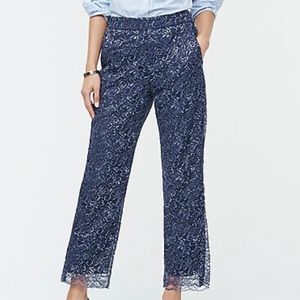 J crew metallic lace pants
